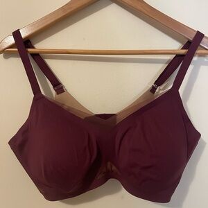 Honeylove Crossover Bra - Burgundy